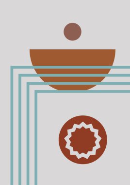 Modern minimalist soyut estetik çizimler. Bohem tarzı duvar dekoru. Çağdaş sanatsal posterler.