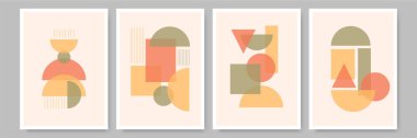 Benzersiz renkli Düz Boho Geometrik Renk Tasarımı Posteri