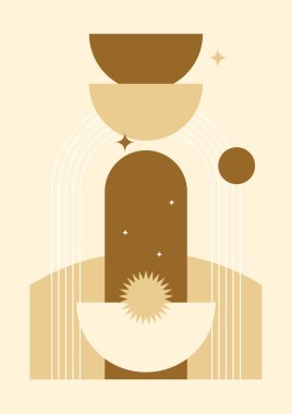 Benzersiz renkli Düz Boho Geometrik Renk Tasarımı Posteri