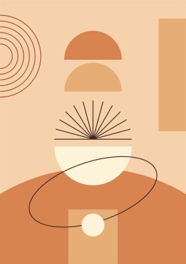 soyut renkli Düz Boho Geometrik Renk Tasarımı Posteri