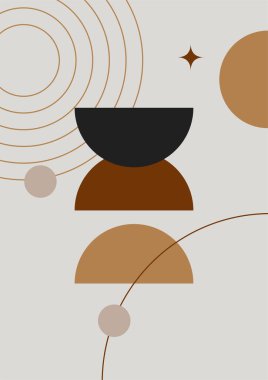 soyut renkli Düz Boho Geometrik Renk Tasarımı Posteri