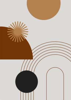 soyut renkli Düz Boho Geometrik Renk Tasarımı Posteri