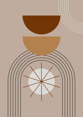 soyut renkli Düz Boho Geometrik Renk Tasarımı Posteri