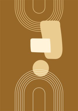 Benzersiz renkli Düz Boho Geometrik Renk Tasarımı Posteri