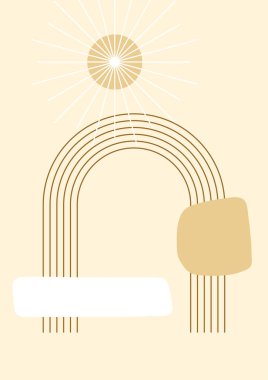 Benzersiz renkli Düz Boho Geometrik Renk Tasarımı Posteri