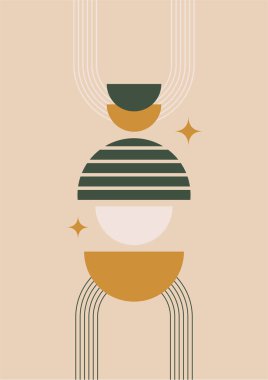 Benzersiz renkli Düz Boho Geometrik Renk Tasarımı Posteri