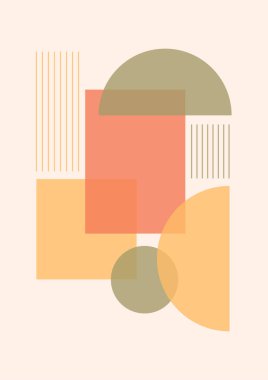 Benzersiz renkli Düz Boho Geometrik Renk Tasarımı Posteri
