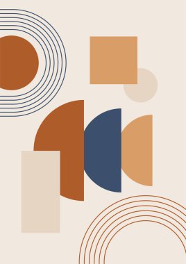Benzersiz renkli Düz Boho Geometrik Renk Tasarımı Posteri