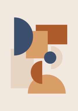 Benzersiz renkli Düz Boho Geometrik Renk Tasarımı Posteri