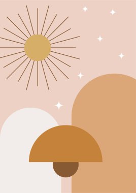 Benzersiz renkli Düz Boho Geometrik Renk Tasarımı Posteri