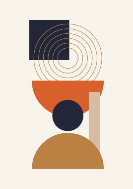 Benzersiz renkli Düz Boho Geometrik Renk Tasarımı Posteri