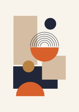 Benzersiz renkli Düz Boho Geometrik Renk Tasarımı Posteri