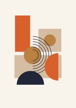 Benzersiz renkli Düz Boho Geometrik Renk Tasarımı Posteri