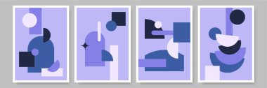 Modern minimalist soyut estetik çizimler. Bohem tarzı duvar dekoru. Çağdaş sanatsal posterlerin koleksiyonu.