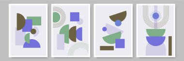 Modern minimalist soyut estetik çizimler. Bohem tarzı duvar dekoru. Çağdaş sanatsal posterlerin koleksiyonu.