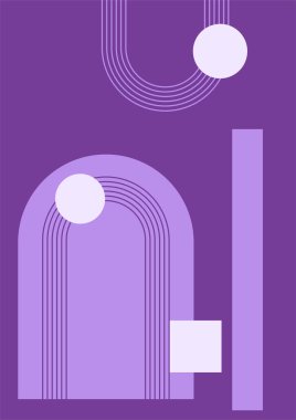 Benzersiz şekil mor renkli Düz Boho Geometrik Renk Tasarımı Posteri