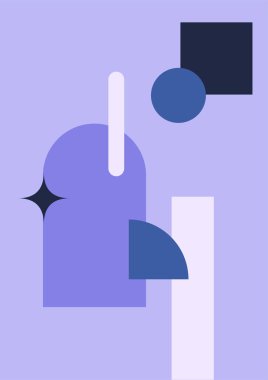 Benzersiz şekil mor renkli Düz Boho Geometrik Renk Tasarımı Posteri