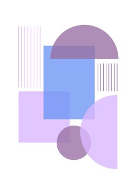 Benzersiz şekil mor renkli Düz Boho Geometrik Renk Tasarımı Posteri