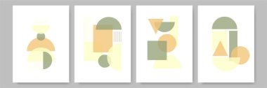 Modern minimalist soyut estetik çizimler. Bohem tarzı duvar dekoru. Çağdaş sanatsal posterlerin koleksiyonu.