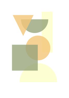 soyut şekil net renkli Düz Boho Geometrik Tarafsız Renk Tasarımı Posteri