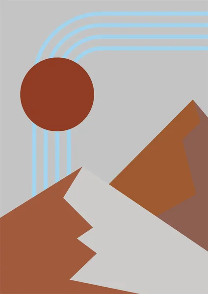 现代简约主义抽象美学图解 波希米亚风格的墙面装饰 当代艺术海报 — 图库矢量图片