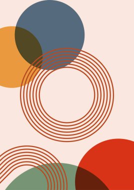 Çember soyut renkli Düz Boho Geometrik Renk Tasarımı Posteri