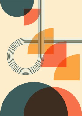 Basit renkli Düz Boho Geometrik Renk Tasarımı Posteri