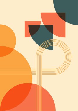 Basit renkli Düz Boho Geometrik Renk Tasarımı Posteri