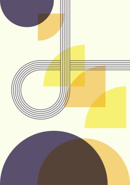 Basit renkli Düz Boho Geometrik Renk Tasarımı Posteri