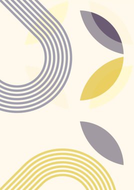 Basit yaprak şekli Düz Boho Geometrik Renk Tasarımı Posteri