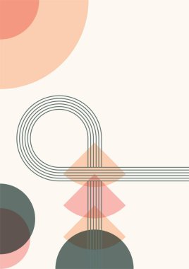 Basit renkli Düz Boho Geometrik Renk Tasarımı Posteri