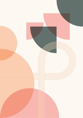 Basit renkli Düz Boho Geometrik Renk Tasarımı Posteri