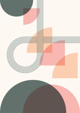 Basit renkli Düz Boho Geometrik Renk Tasarımı Posteri