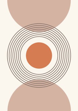 Çember Soyut Boho Geometrik Renk Tasarımı Posteri