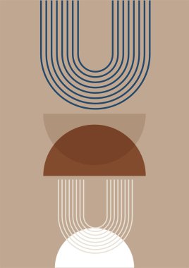 Çember Soyut Boho Geometrik Renk Tasarımı Posteri