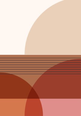 Soyut Düz Boho Geometrik Renk Tasarımı Posteri