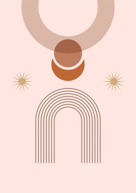 Çember Soyut Boho Geometrik Renk Tasarımı Posteri