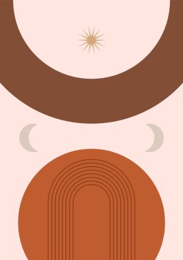 Çember Soyut Boho Geometrik Renk Tasarımı Posteri