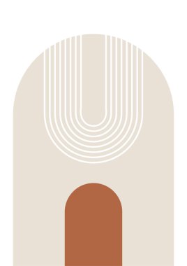 Çizgi şekli soyut Boho Geometrik Renk Tasarımı Posteri