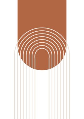 Çizgi şekli soyut Boho Geometrik Renk Tasarımı Posteri