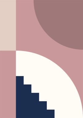 Merdiven soyut renkli Düz Boho Geometrik Renk Tasarımı Posteri