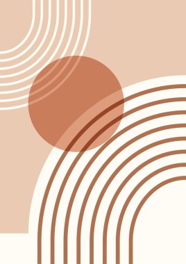 Çember Soyut Boho Geometrik Renk Tasarımı Posteri