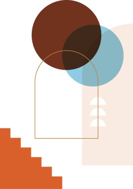 Çizgi şekli soyut Boho Geometrik Renk Tasarımı Posteri