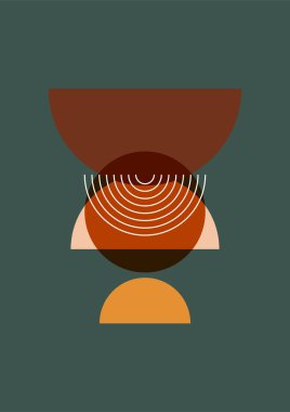 Soyut Düz Boho Geometrik Renk Tasarımı Posteri