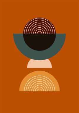 Soyut Düz Boho Geometrik Renk Tasarımı Posteri