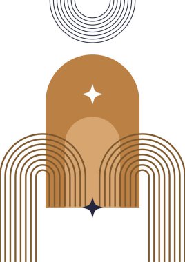 Çizgi şekli soyut Boho Geometrik Renk Tasarımı Posteri