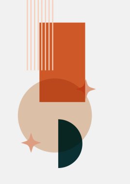 Soyut Düz Boho Geometrik Renk Tasarımı Posteri