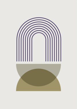 Çember Soyut Boho Geometrik Renk Tasarımı Posteri