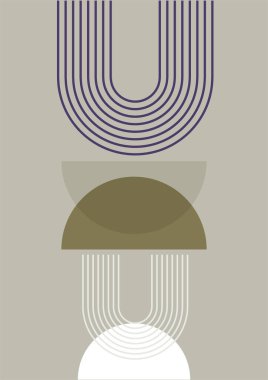 Çember Soyut Boho Geometrik Renk Tasarımı Posteri