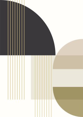 Soyut Düz Boho Geometrik Renk Tasarımı Posteri